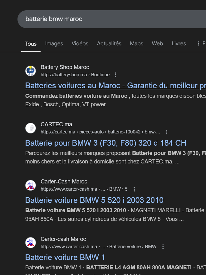 exemple d'un siteweb bien positionner en seo au maroc